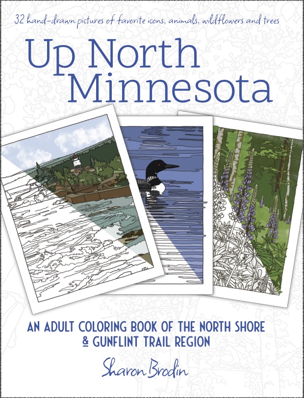 Up North Minnesota adult coloring book front